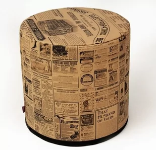 Sunlovers Sunlovers, pufa, Newspaper, 40x40 cm - Pufy i podnóżki - miniaturka - grafika 1