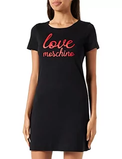 Sukienki - Love Moschino Damska sukienka z krótkim rękawem, czarna, rozmiar 42 (DE), czarny, 42 - grafika 1