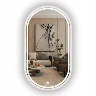 LUSTRO LED ŁAZIENKOWE OWALNE BIAŁE W RAMIE 75X40 CM + WŁĄCZNIK - Lustra LUSTRO LED ŁAZIENKOWE OWALNE BIAŁE W RAMIE 75X40 CM + WŁĄCZNIK - Lustra - miniaturka - grafika 1