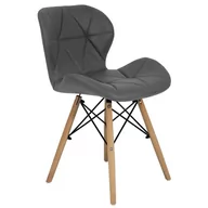 Krzesła - Krzesło do jadalni, nowoczesne, 48x44x73 cm, ciemny szary - miniaturka - grafika 1