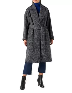 Pinko Damski Cibella 1 płaszcz król szlafrok, ZI2_czarny/szary, S - Płaszcze damskie - miniaturka - grafika 1