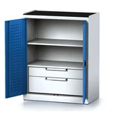 Szafy i regały magazynowe - Alfa 3 Szafa warsztatowa MECHANIC, 1170 x 920 x 500 mm, 1 półka, 2 szuflady, niebieskie drzwi 1262697 - miniaturka - grafika 1