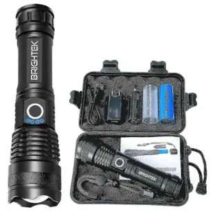 Super jasna latarka taktyczna LED 90000lm z akumulatorem Zoomable - Latarki - miniaturka - grafika 1