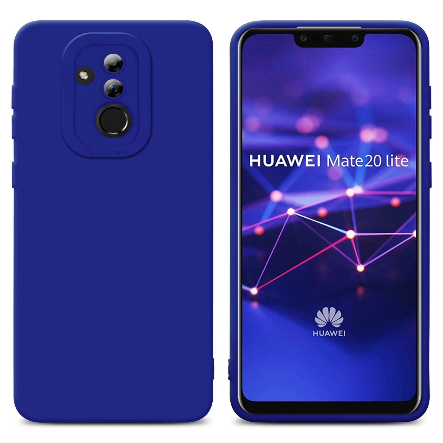 Pokrowiec Cadorabo do Huawei MATE 20 LITE z niebieskim silikonowym etui TPU na telefon komórkowy