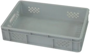 Artech Pojemnik transportowy EURO 130, ścianki ażurowe, wym. 600 x 400 x 130 mm szary - Pojemniki przemysłowe - miniaturka - grafika 1