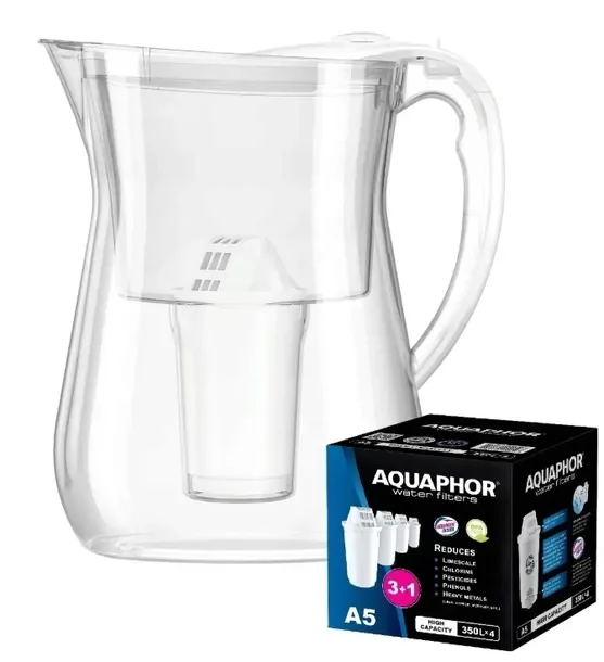 Dzbanek Aquaphor Lyon 3,8 l biały + 5 wkładów A5