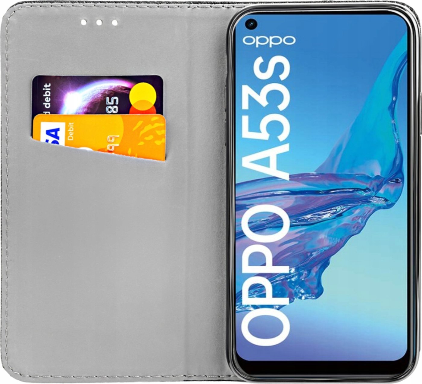 Hello Case ETUI Z KLAPKĄ DO OPPO A53S / A53 2020 CZARNE ZAMYKANE MAGNETYCZNE KABURA