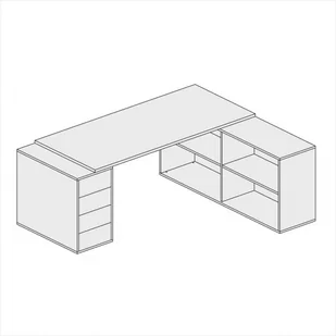 PLAN Zestaw BLOCK B04, biały/grafitowy 611443 - Zestawy mebli biurowych - miniaturka - grafika 2