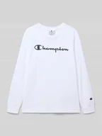 Koszulki dla chłopców - Bluzka z długim rękawem o kroju regular fit z nadrukiem z logo - miniaturka - grafika 1
