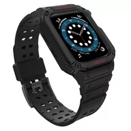 Akcesoria do smartwatchy - Protect Strap Band opaska z etui do Watch 7 / 6 / 5 / 4 / 3 / 2 / SE (41 / 40 / 38mm) obudowa pancerny pokrowiec na zegarek czarny - miniaturka - grafika 1