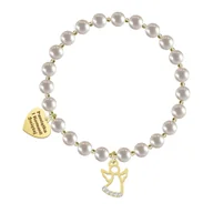 Biżuteria dla dzieci - I KOMUNIA ŚWIĘTA Bransoletka z Aniołem serce srebro pozłacane - miniaturka - grafika 1