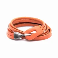 Bransoletki - Bransoleta skórzana pomarańczowa BSZ001O - miniaturka - grafika 1