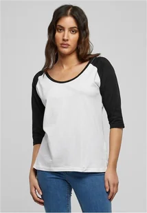 Urban Classics Koszulka damska 3/4 Contrast Raglan Tee biały/czarny-S - Koszulki i topy damskie - miniaturka - grafika 1