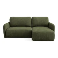Narożniki - Zielony narożnik rozkładany z tkaniny szenilowej ze schowkiem (prawostronny/z szezlongiem) Lilo – Makamii - miniaturka - grafika 1