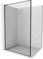 Ścianki i drzwi prysznicowe - Mexen Kioto L ścianka prysznicowa Walk-in 50 x 200 cm, czarny wzór, czarna - 800-050-103-70-70 - miniaturka - grafika 1