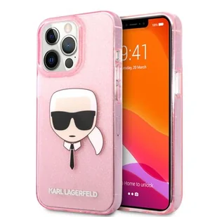 Karl Lagerfeld KLHCP13LKHTUGLP iPhone 13 Pro / 13 6,1" różowy/pink hardcase Glitter Karl s Head KF000745 - Etui i futerały do telefonów - miniaturka - grafika 1