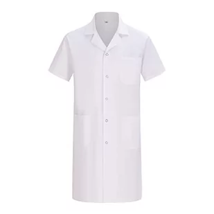MISEMIYA - Unisex fartuch laboratoryjny - Sanitary Uniform Medical Kittel apteka Ref: Q8162, biały, M - Fartuchy i rękawice kuchenne - miniaturka - grafika 1