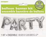 Balony i akcesoria - Balonowy baner Party srebrny - 2,74 m - 1 kpl - miniaturka - grafika 1
