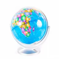 Mapy i plansze edukacyjne - Globus 23Cm Mapa Świata Srebrna Stopka - miniaturka - grafika 1