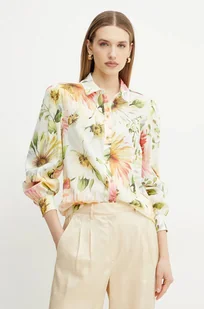 Guess koszula CLARA damska kolor beżowy regular z kołnierzykiem klasycznym W5GH85 WH6C0 - Koszule damskie - miniaturka - grafika 1