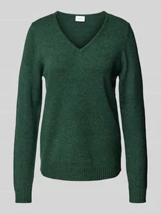 Sweter z dzianiny z prążkowanymi wykończeniami model ‘RIL’ - Swetry damskie - miniaturka - grafika 1