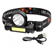 Latarki - Latarka Czołowa Na Głowe Lampka Led Czołówka Usb Wędkarska Turystyczna - miniaturka - grafika 1