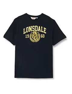 Lonsdale Męski t-shirt Staxigoe, granatowy/żółty, XL - Koszulki męskie - miniaturka - grafika 1