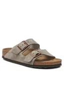 Klapki i japonki damskie - Birkenstock Klapki Arizona Bs 51463 Szary - miniaturka - grafika 1