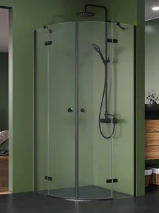 New Trendy Kabina prysznicowa Kalibra 2D drzwi uchylne kolor czarny mat 90x90 cm K-5130 - Kabiny prysznicowe - miniaturka - grafika 1