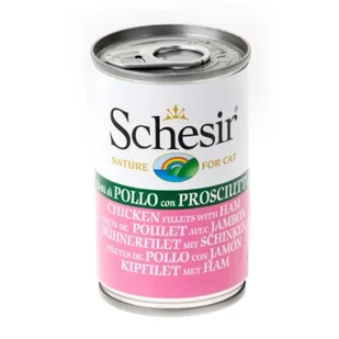 Schesir Natural 24x140g Filet z kurczaka z szynką - Mokra karma dla kotów - miniaturka - grafika 1