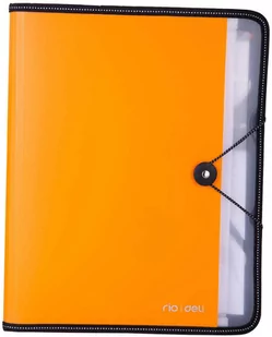 Pomarańczowa teczka z gumką deli A4 7-przegródek seria RIO - Teczki i skoroszyty Pomarańczowa teczka z gumką deli A4 7-przegródek seria RIO - Teczki i skoroszyty - miniaturka - grafika 1