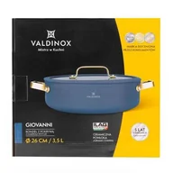 Rondle - Rondel aluminiowy Giovanni z pokrywką szklaną 30 x 28,5 x 9,5 cm 3,5 l Valdinox srebrno-granatowy - miniaturka - grafika 1