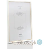 Ramki na zdjęcia - Ramka drewniana, biało-złota (na zdjęcie 21x30 cm) - miniaturka - grafika 1