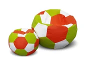 Pufy i podnóżki - Pufa piłka XXXXL worek + gratis pomarańczowo-limonkowo-biała - miniaturka - grafika 1