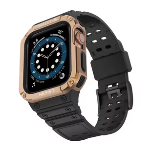 Protect Strap Band opaska z etui do Watch 7 / 6 / 5 / 4 / 3 / 2 / SE (45 / 44 / 42mm) obudowa pancerny pokrowiec na zegarek czarny - Etui i futerały do telefonów - miniaturka - grafika 2