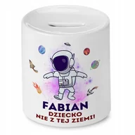 Skarbonki - Skarbonka 330 ml Dla Fabiana Syna Dziecka Prezent z Nadrukiem ze Zdjęciem + Opakowanie na prezent (wzór 04) - miniaturka - grafika 1