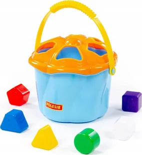 Polesie Polesie 93486 Zabawka edukacyjna"Wiaderko Niespodzianka" 6 elem. niebieski w siatce - Zabawki interaktywne dla dzieci - miniaturka - grafika 1