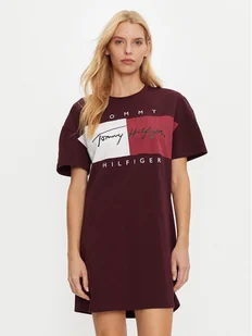 Tommy Hilfiger Koszula nocna UW0UW05631 Czerwony Relaxed Fit - Bielizna nocna - miniaturka - grafika 1