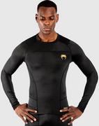 Koszulki sportowe męskie - Venum Rashguard G-fit Loongsleeve Black/Gold - miniaturka - grafika 1