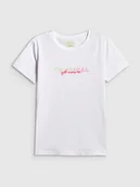 Koszulki i topy damskie - 4F T-shirt slim z nadrukiem damski - biały XXL - miniaturka - grafika 1