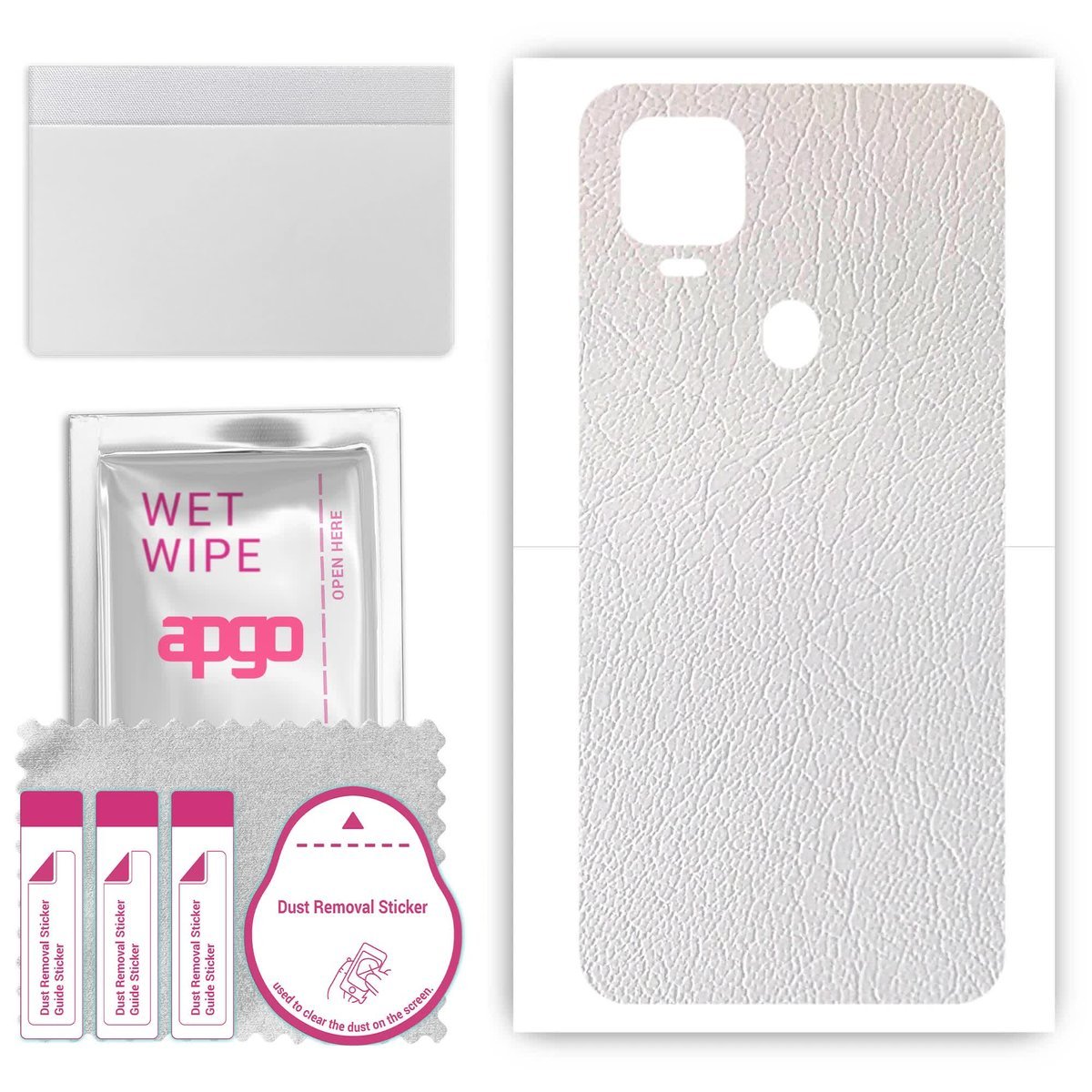 Folia naklejka skórka strukturalna na TYŁ do ZTE Blade V2021 5G - Skóra Biała - apgo SKINS