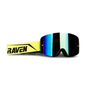 Gogle i okulary motocyklowe - Gogle Cross Raven Edge Neonowy Żółty/Czarny - miniaturka - grafika 1