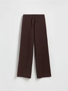 Reserved - Dzianinowe spodnie z wiskozą - brązowy - Spodnie damskie - miniaturka - grafika 1