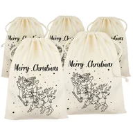 Ozdoby bożonarodzeniowe - ZESTAW ŚWIĄTECZNYCH WORKÓW PREZENTOWYCH POD CHOINKĘ NA GWIAZDKĘ MIKOŁAJKI SANIE - miniaturka - grafika 1