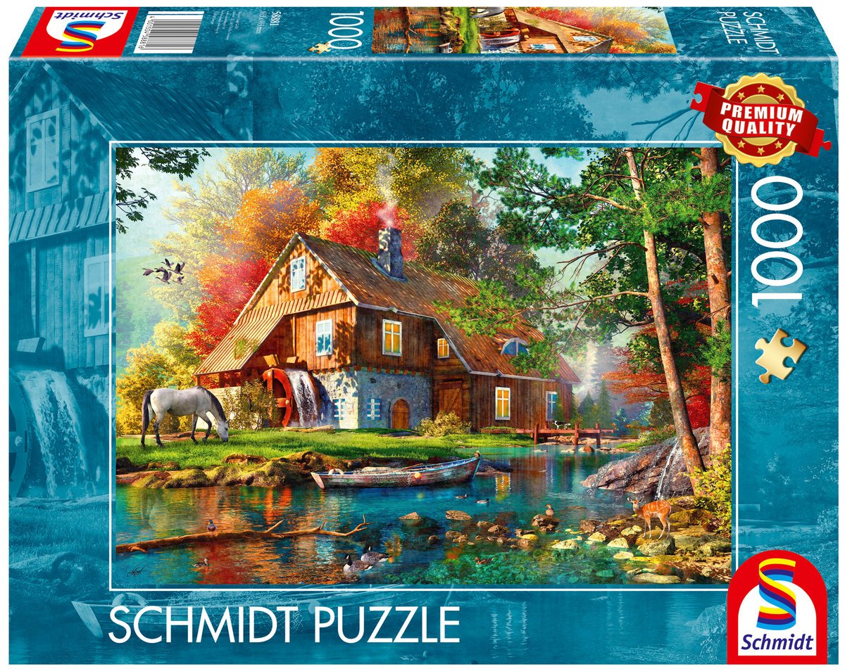 Schmidt, Puzzle PQ Młyn wodny piękną jesienią, 1000 el.
