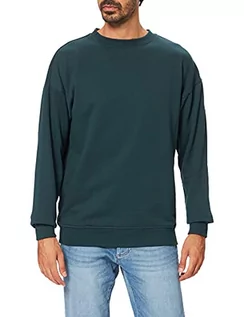 Swetry męskie - Urban Classics Męska bluza dresowa z okrągłym dekoltem, sweter z szerokimi ściągaczami dla mężczyzn w wielu kolorach, rozmiary XS-5XL, zielony (Bottle Green 02245), XXL - grafika 1