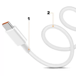 Kabel Xiaomi oryginalny USB - USB-C typ C mocny szybki 120W PD 6A 1M przewód Biały - Kable - miniaturka - grafika 3