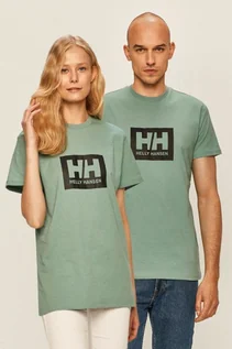 Koszulki i topy damskie - Helly Hansen T-shirt bawełniany kolor zielony z nadrukiem - grafika 1