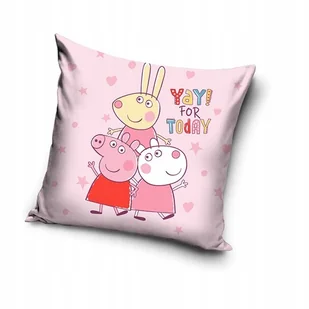 Poszewka świnka peppa 40x40 cm na poduszkę jaśka dziecięca dekoracyjna róż - Poszewki na poduszki - miniaturka - grafika 1