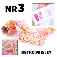 Ozdoby do paznokci - Folia Transferowa Retro Paisley W Tubce 100 CM 04 - miniaturka - grafika 1